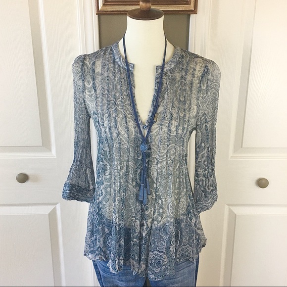 Paisley Print  Boho Tunic By Joie - Picture 7 of 8